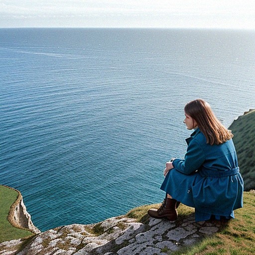 Woman on clifftop